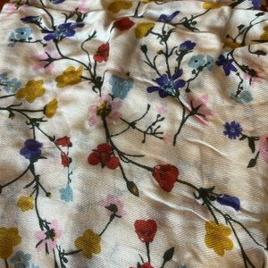 Tory Burch White Floral Scarf